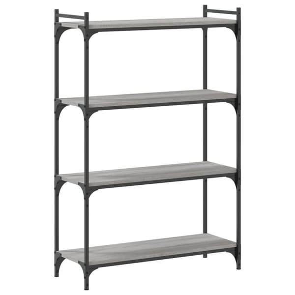 vidaXL bogreol 4 hylder 80x30x120 cm konstrueret træ grå sonoma-eg