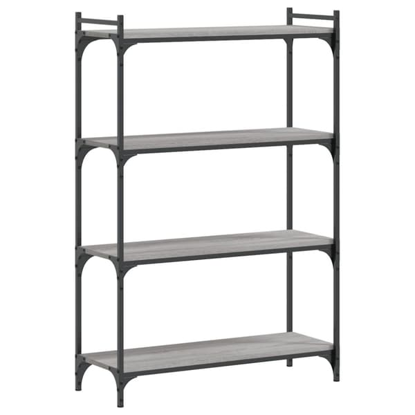 vidaXL bogreol 4 hylder 80x30x120 cm konstrueret træ grå sonoma-eg