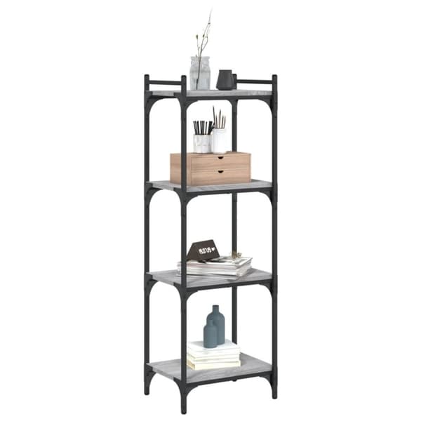 vidaXL Bokhylla 4 hyllplan grå sonoma 40x30x120 cm konstruerat trä