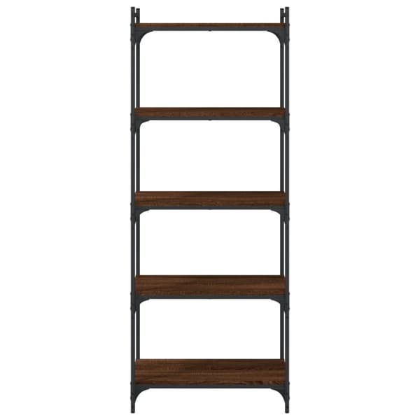 vidaXL bogreol 5 hylder 60x30x154 cm konstrueret træ brunt eg