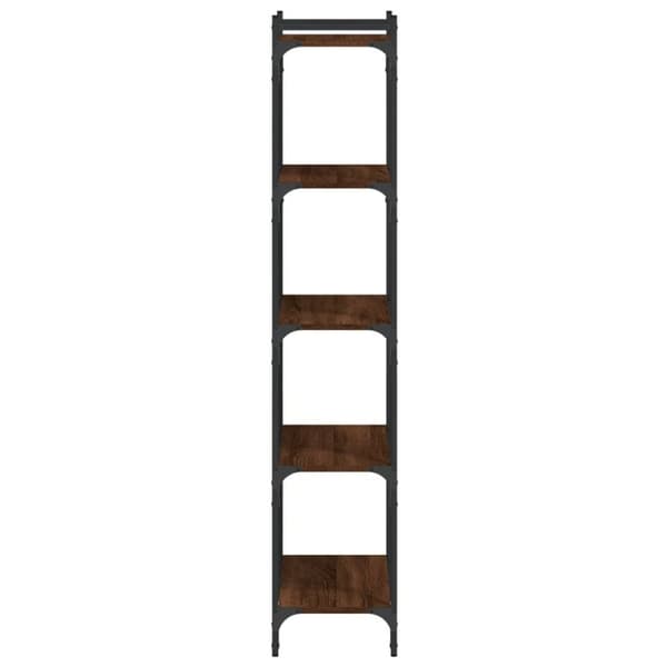 vidaXL bogreol 5 hylder 60x30x154 cm konstrueret træ brunt eg
