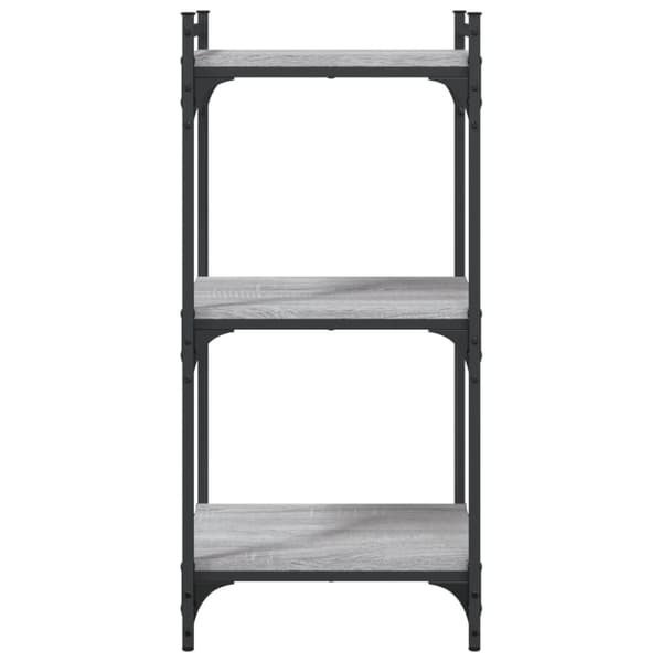 vidaXL bogreol 3 hylder 40x30x86 cm konstrueret træ grå sonoma-eg