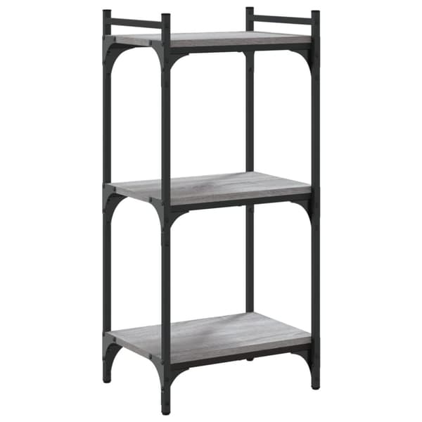 vidaXL bogreol 3 hylder 40x30x86 cm konstrueret træ grå sonoma-eg