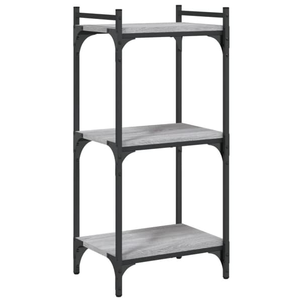 vidaXL bogreol 3 hylder 40x30x86 cm konstrueret træ grå sonoma-eg