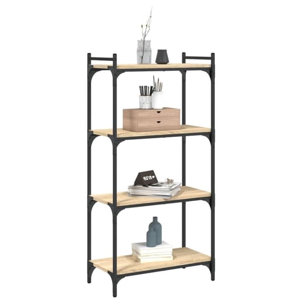 vidaXL Bokhylla 4 hyllplan sonoma-ek 60x30x120 cm konstruerat trä