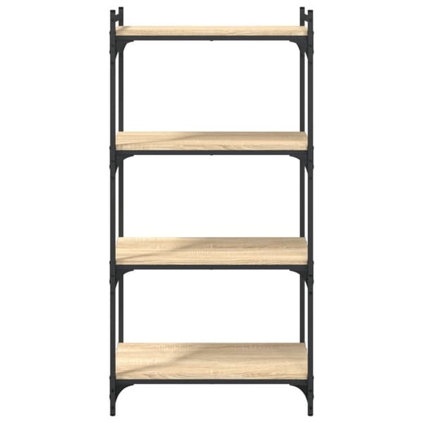 vidaXL bogreol 4 hylder 60x30x120 cm konstrueret træ sonoma-eg
