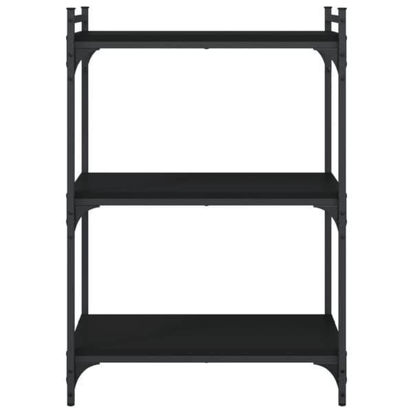 vidaXL bogreol med 3 hylder 60x30x86 cm konstrueret træ sort