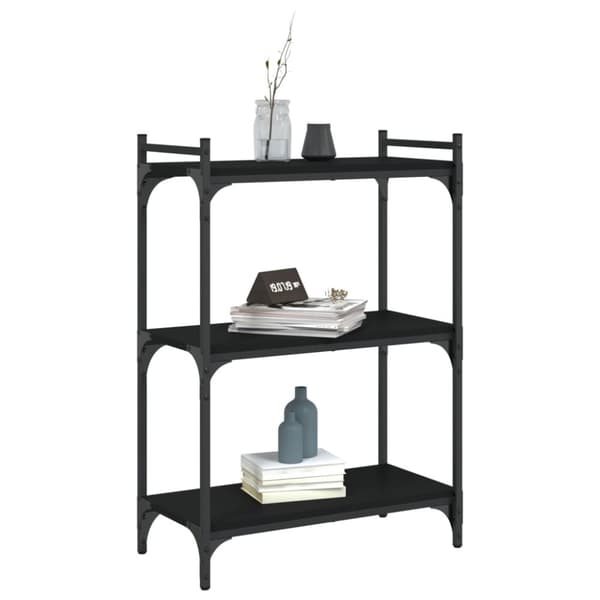 vidaXL bogreol med 3 hylder 60x30x86 cm konstrueret træ sort