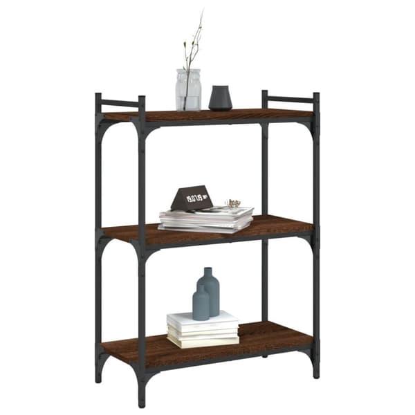 vidaXL Bokhylla 3 hyllplan brun ek 60x30x86 cm konstruerat trä