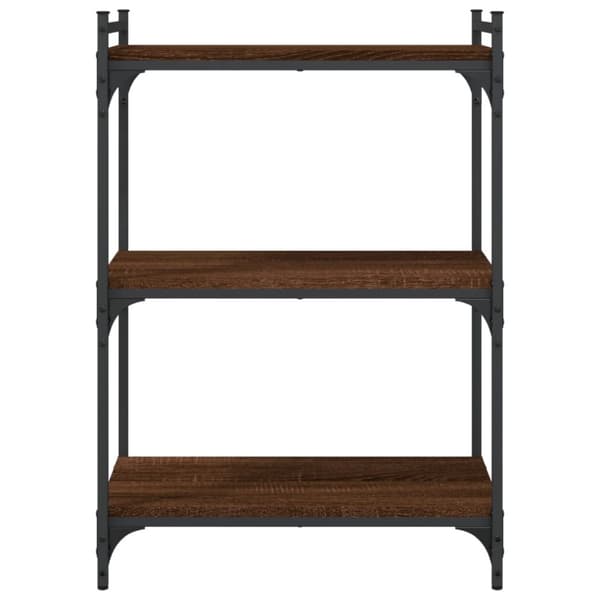 vidaXL bogreol 60x30x86 cm 3 hylder konstrueret træ brunt eg