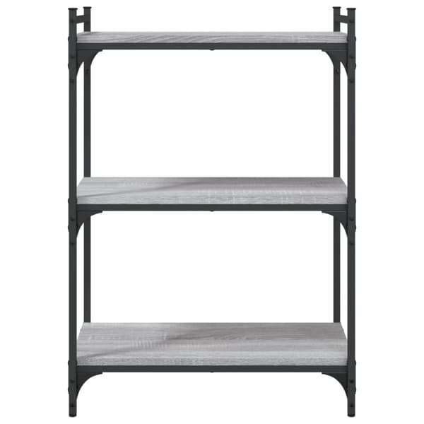 vidaXL bogreol 60x30x86 cm 3 hylder konstrueret træ grå sonoma-eg