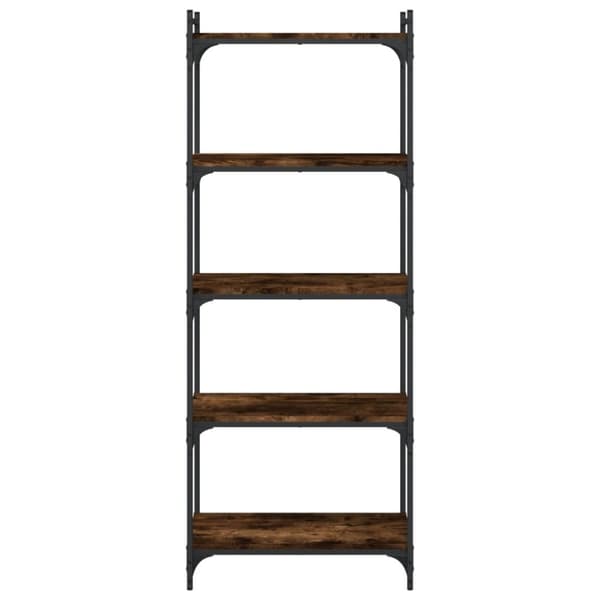 vidaXL Bokhylla 5 hyllplan rökfärgad ek 60x30x154 cm konstruerat trä