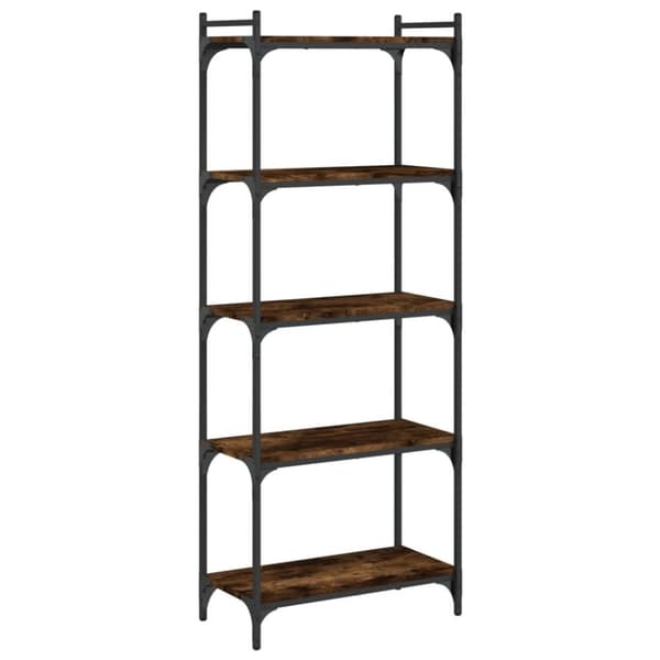 vidaXL bogreol 5 hylder 60x30x154 cm konstrueret træ røget eg