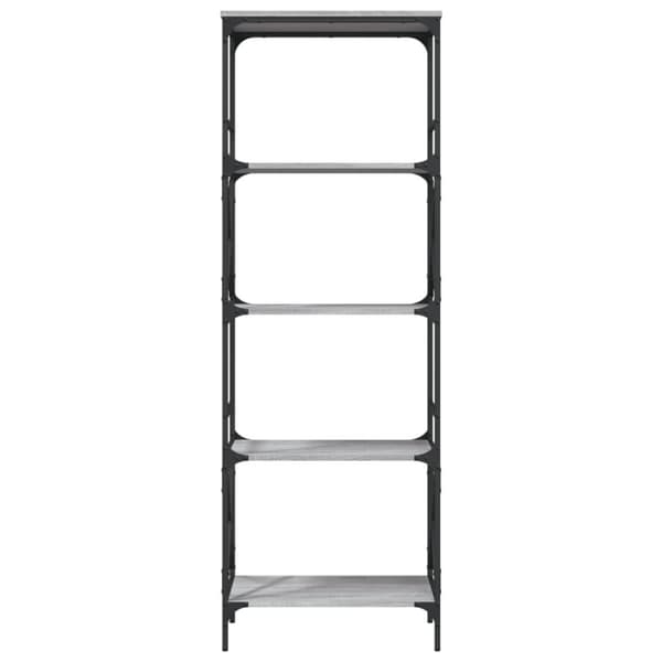 vidaXL bogreol 59x35x171 cm 5 hylder konstrueret træ grå sonoma-eg