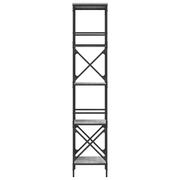vidaXL bogreol 59x35x171 cm 5 hylder konstrueret træ grå sonoma-eg