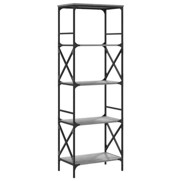 vidaXL bogreol 59x35x171 cm 5 hylder konstrueret træ grå sonoma-eg