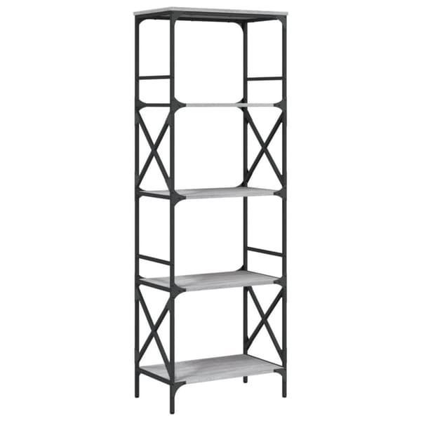 vidaXL bogreol 59x35x171 cm 5 hylder konstrueret træ grå sonoma-eg