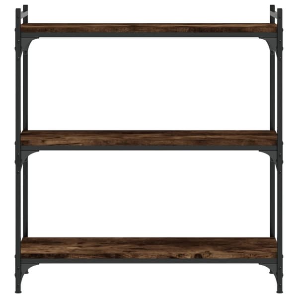 vidaXL Bokhylla 3 hyllplan rökfärgad ek 80x30x86 cm konstruerat trä