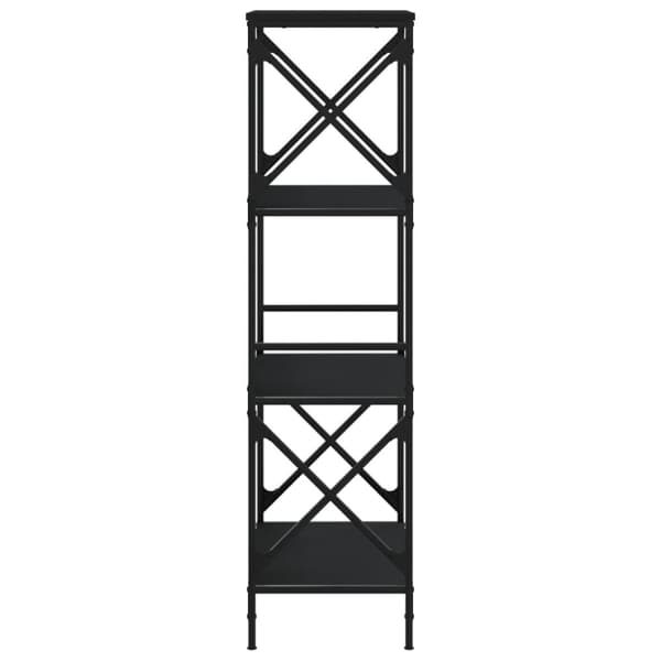 vidaXL bogreol med 4 hylder 59x35x132 cm konstrueret træ sort