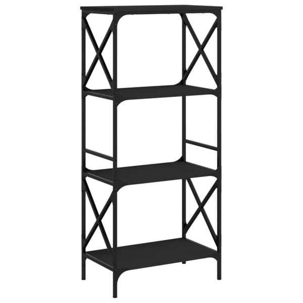 vidaXL bogreol med 4 hylder 59x35x132 cm konstrueret træ sort