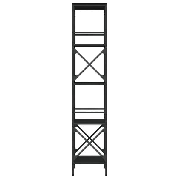 vidaXL bogreol med 5 hylder 59x35x171 cm konstrueret træ sort