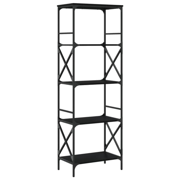 vidaXL bogreol med 5 hylder 59x35x171 cm konstrueret træ sort