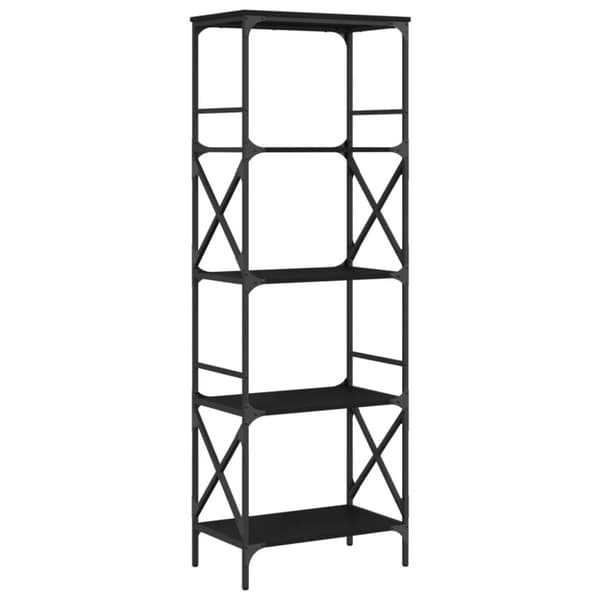 vidaXL bogreol med 5 hylder 59x35x171 cm konstrueret træ sort