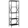 Miniatyrbillede 1 af 10: vidaXL bogreol med 5 hylder 59x35x171 cm konstrueret træ sort