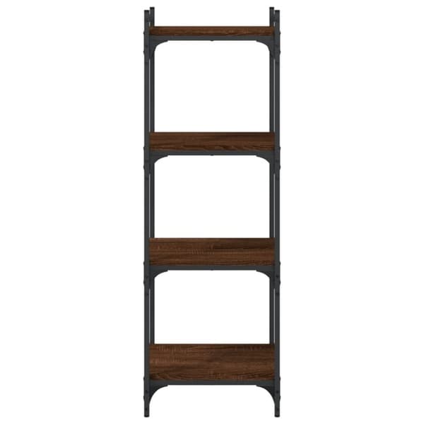 vidaXL bogreol 4 hylder 40x30x120 cm konstrueret træ brunt eg