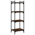 Miniatyrbillede 5 af 10: vidaXL bogreol 4 hylder 40x30x120 cm konstrueret træ brunt eg