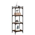 Miniatyrbillede 2 af 10: vidaXL bogreol 4 hylder 40x30x120 cm konstrueret træ brunt eg