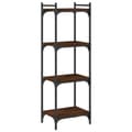 Miniatyrbillede 1 af 10: vidaXL bogreol 4 hylder 40x30x120 cm konstrueret træ brunt eg
