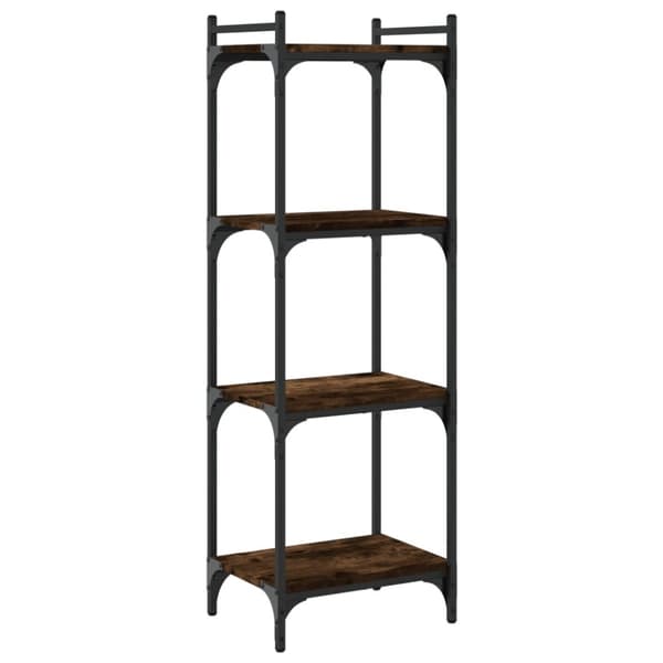 vidaXL bogreol 4 hylder 40x30x120 cm konstrueret træ røget eg