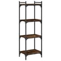 Miniatyrbillede 1 af 10: vidaXL bogreol 4 hylder 40x30x120 cm konstrueret træ røget eg