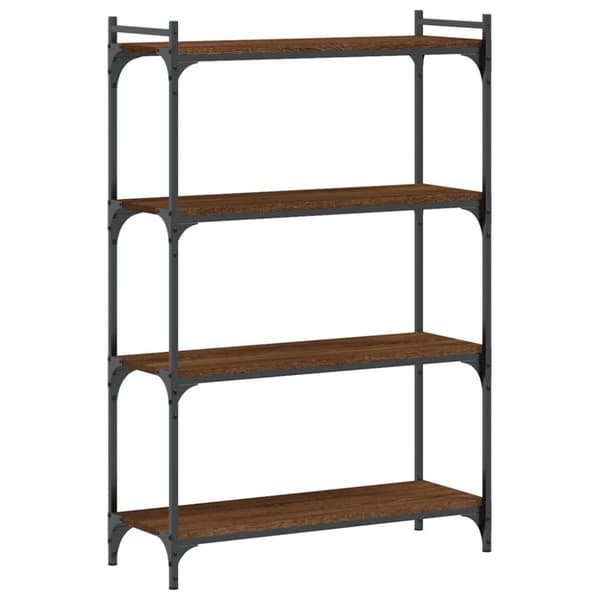 vidaXL Bokhylla 4 hyllplan brun ek 80x30x120 cm konstruerat trä