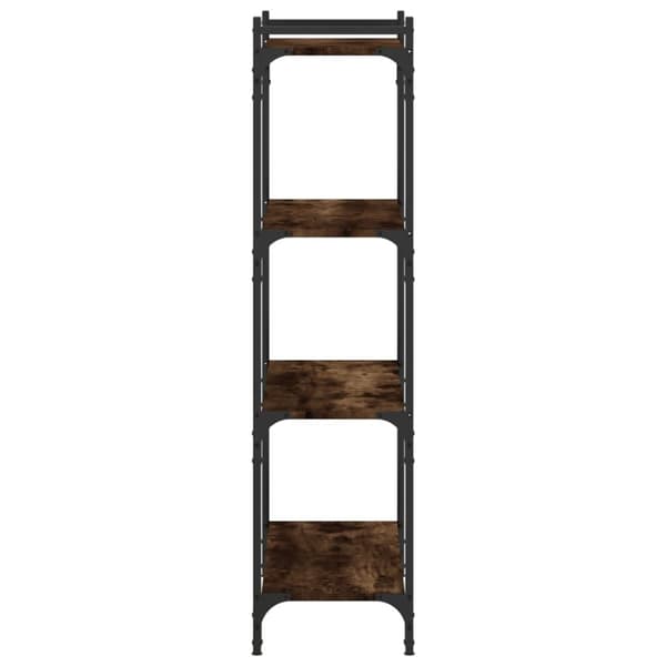 vidaXL bogreol 4 hylder 80x30x120 cm konstrueret træ røget eg