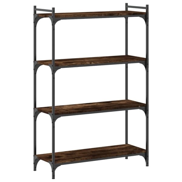 vidaXL bogreol 4 hylder 80x30x120 cm konstrueret træ røget eg