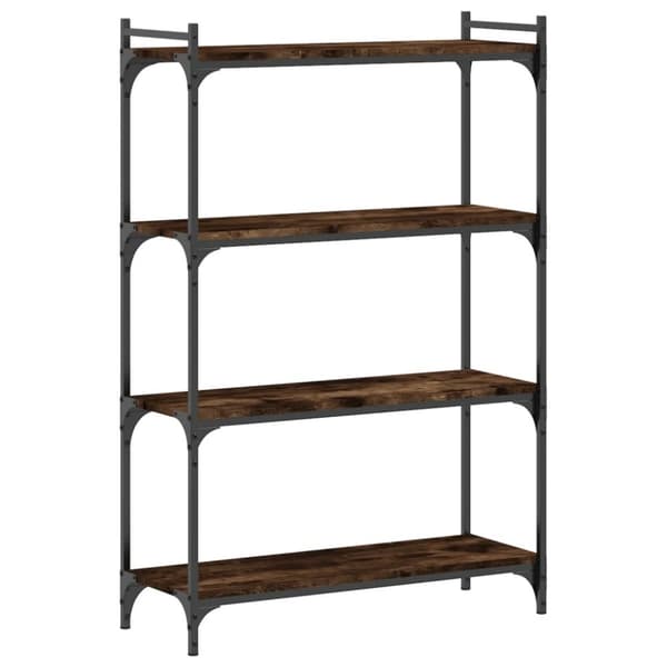 vidaXL bogreol 4 hylder 80x30x120 cm konstrueret træ røget eg