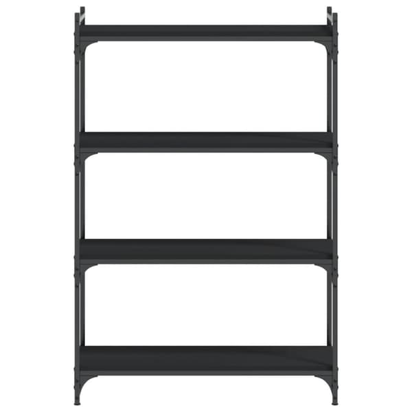 vidaXL Bokhylla 4 hyllplan svart 80x30x120 cm konstruerat trä