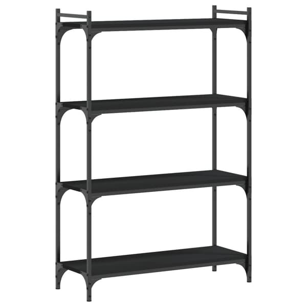 vidaXL bogreol med 4 hylder 80x30x120 cm konstrueret træ sort