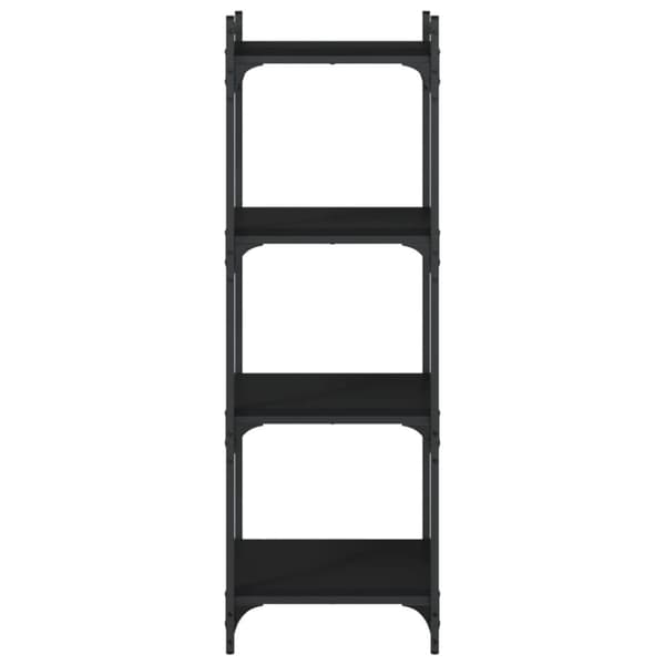 vidaXL bogreol med 4 hylder 40x30x120 cm konstrueret træ sort