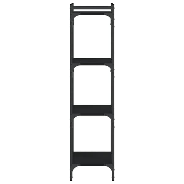 vidaXL bogreol med 4 hylder 40x30x120 cm konstrueret træ sort