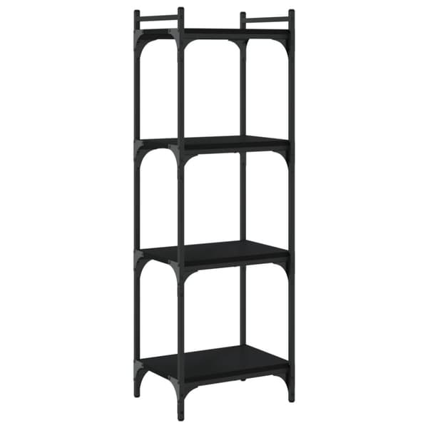 vidaXL bogreol med 4 hylder 40x30x120 cm konstrueret træ sort