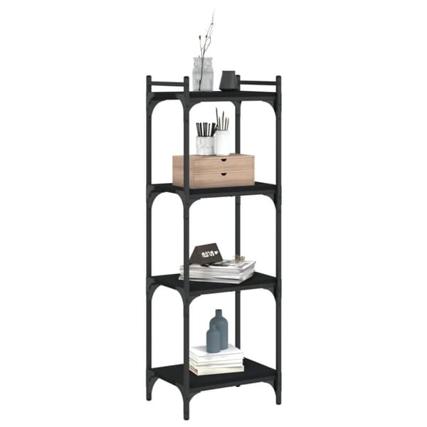 vidaXL bogreol med 4 hylder 40x30x120 cm konstrueret træ sort