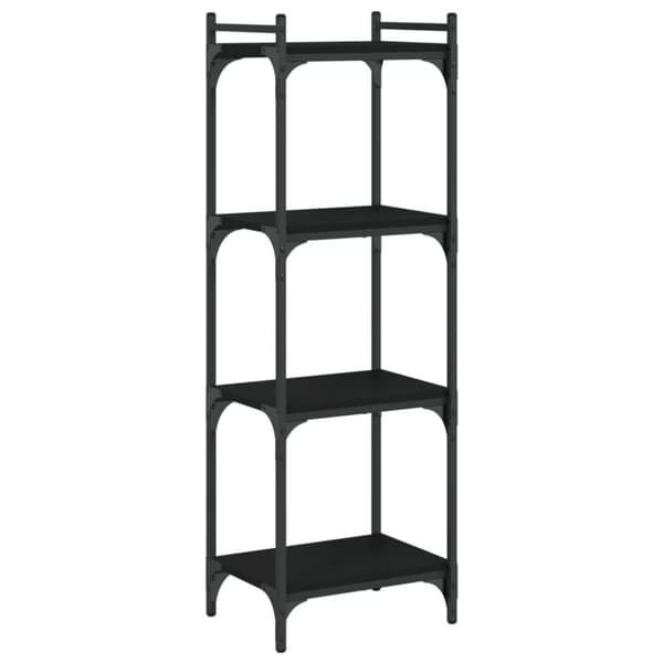 vidaXL bogreol med 4 hylder 40x30x120 cm konstrueret træ sort