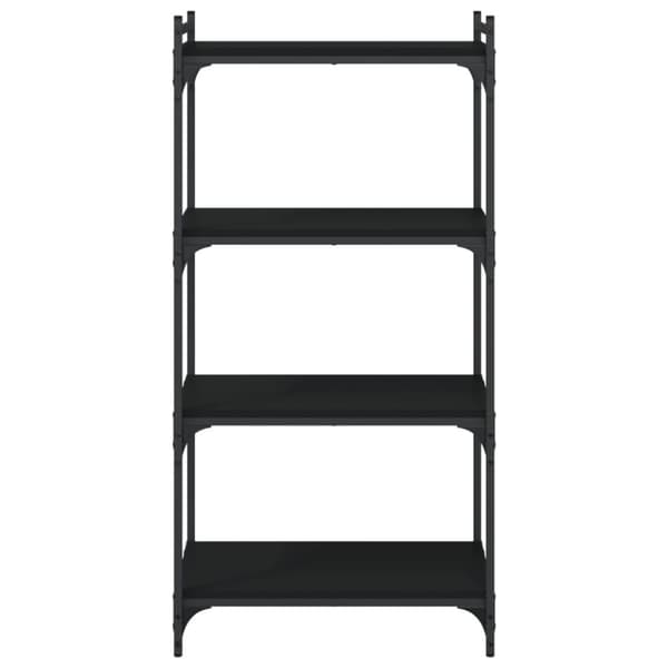 vidaXL Bokhylla 4 hyllplan svart 60x30x120 cm konstruerat trä