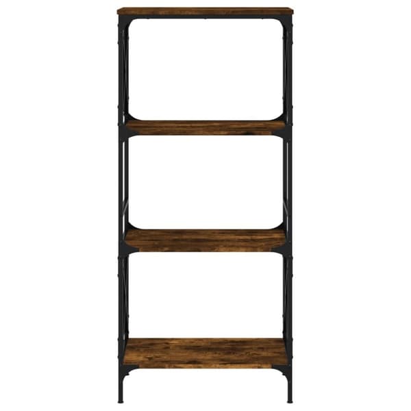 vidaXL bogreol 4 hylder 59x35x132 cm konstrueret træ røget eg