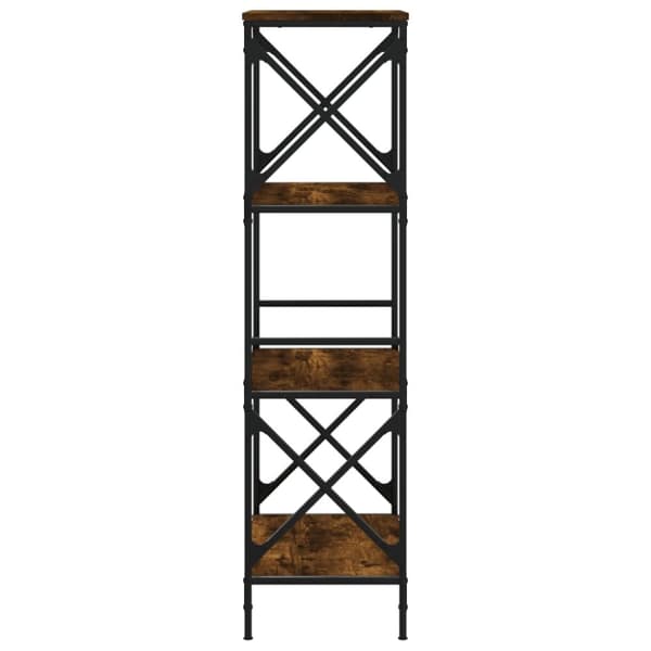 vidaXL bogreol 4 hylder 59x35x132 cm konstrueret træ røget eg