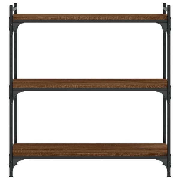 vidaXL bogreol 3 hylder 80x30x86 cm konstrueret træ brun