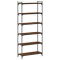 Miniatyrbillede 5 af 10: vidaXL bogreol 6 hylder 80x30x188 cm konstrueret træ brunt eg